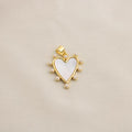 Charm / Dije De Corazón Blanco Con Perlas