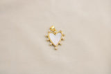 Charm / Dije De Corazón Blanco Con Perlas