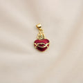 Charm / Dije De Corazón Rojo Entrelazado