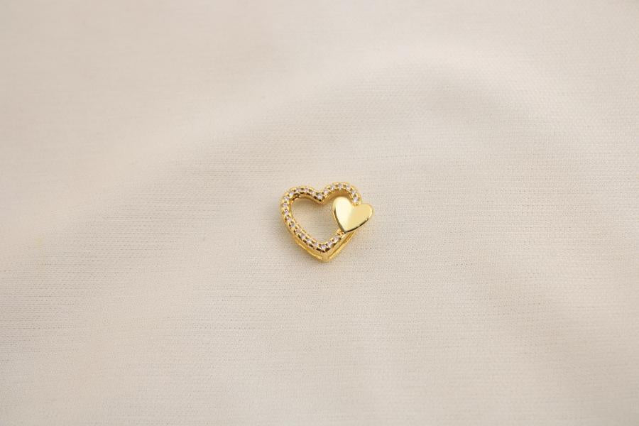 Charm / Dije De Doble Corazón