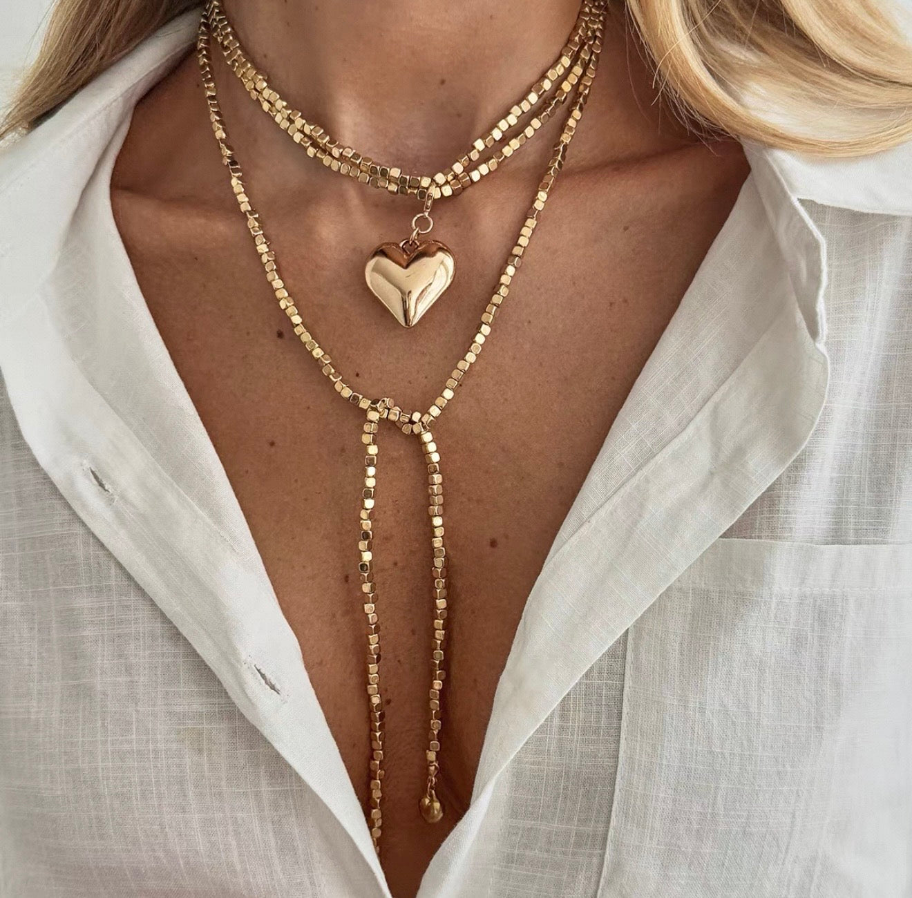 Cadena Con Colgante Corazón Trendy