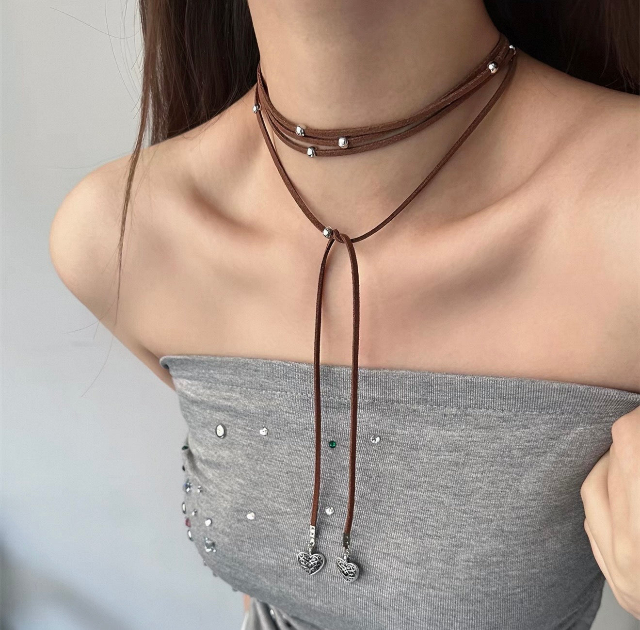 Cadena Con Colgante Tela