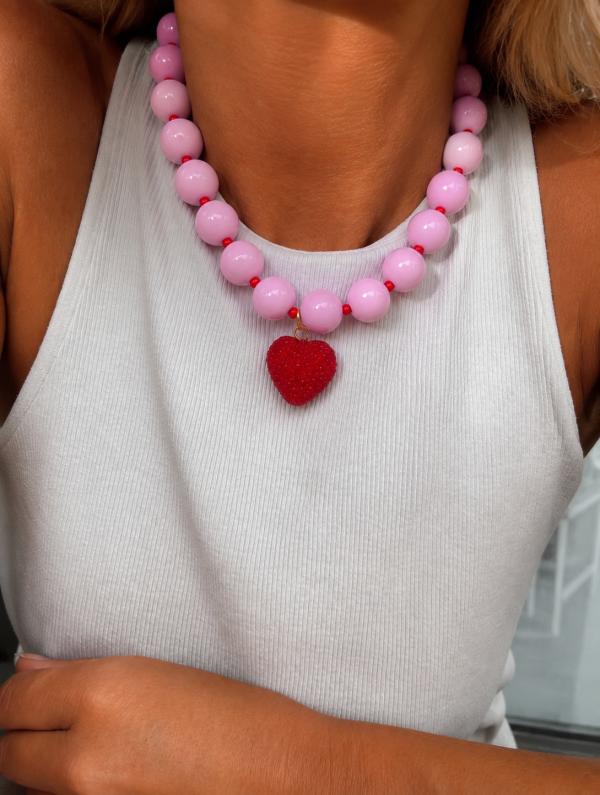 Cadena De Chicle Dije Corazón Brillante