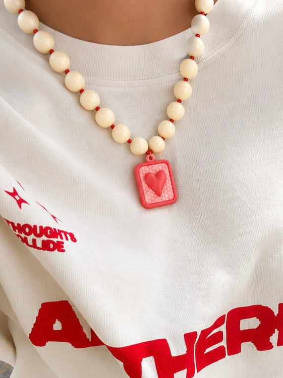 Cadena De Chicle Dije Corazón Cuadrado
