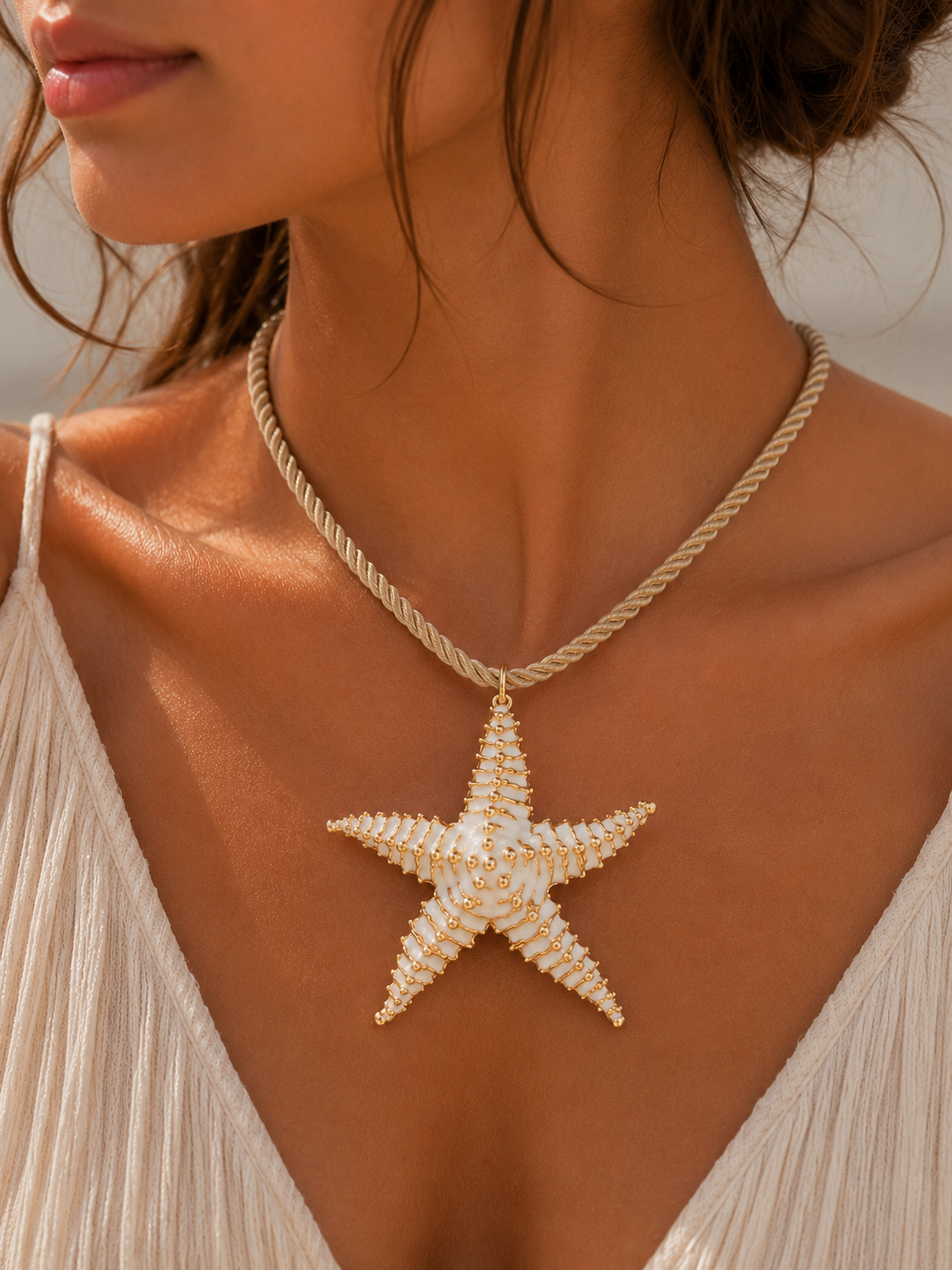 Cadena Tejida Con Estrella