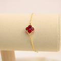 Pulsera Ajustable De Trebol Rojo