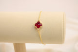 Pulsera Ajustable De Trebol Rojo