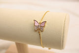 Pulsera Ajustable De Mariposa Rosa