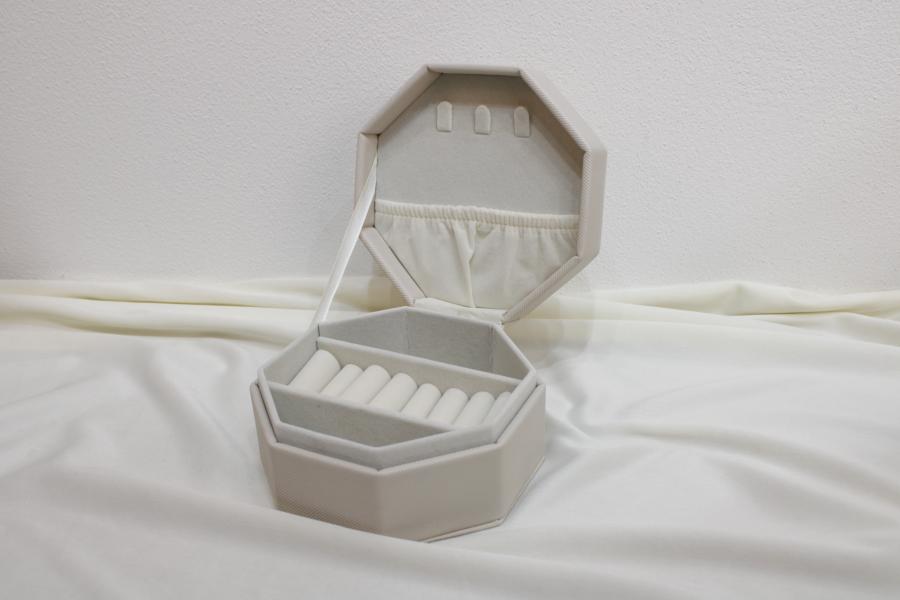 Joyero Hexagonal Cuerina 13x13cm
