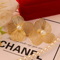 Arete Chunky De Flor Con Perla