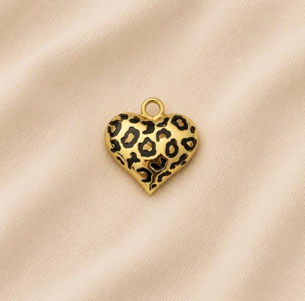 Charm / Dije De Corazón Animal Print