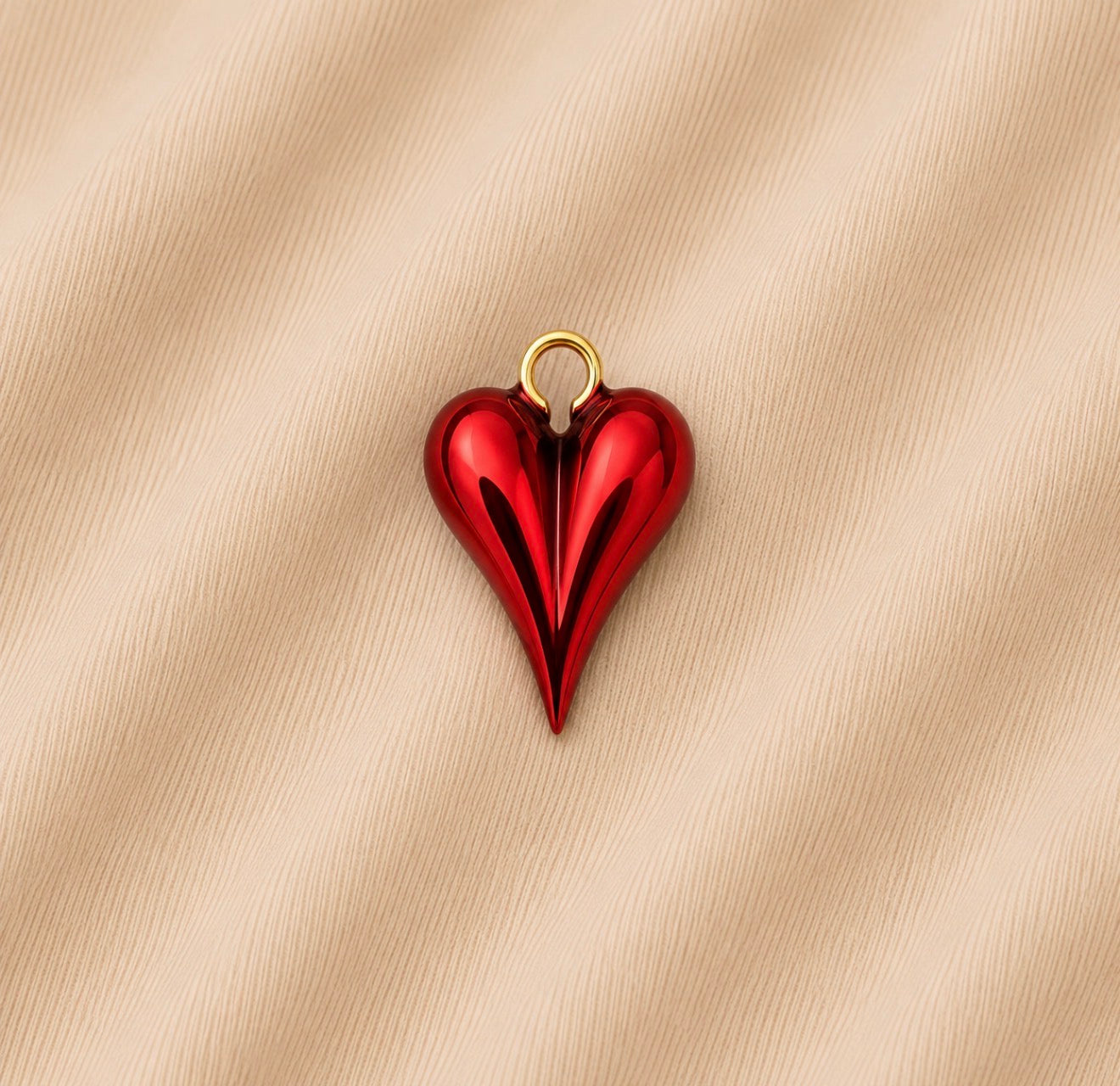 Charm / Dije De Corazón Rojo Perlado