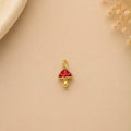 Charm / Dije De Hongo Dorado Con Rojo
