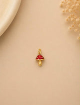 Charm / Dije De Hongo Dorado Con Rojo