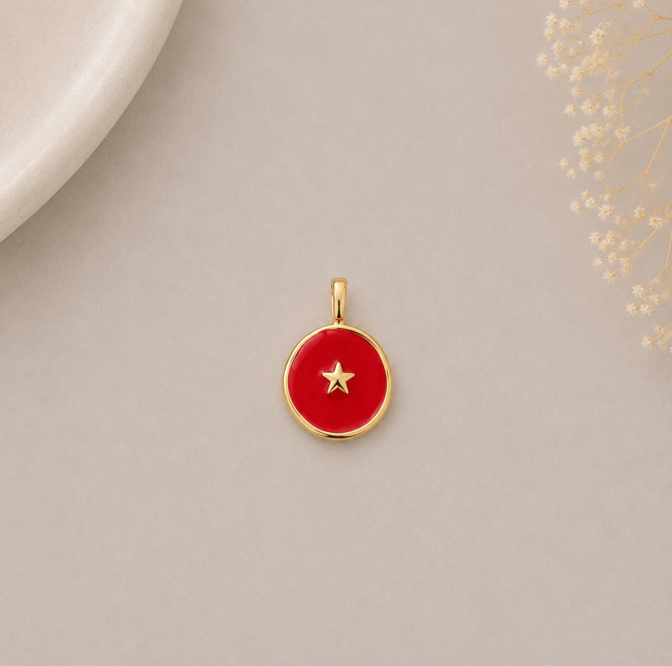 Charm / Dije De Placa Con Estrella
