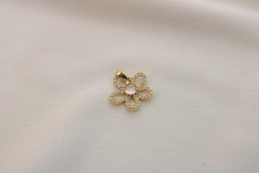 Charm / Dije De Flor Con Brillo
