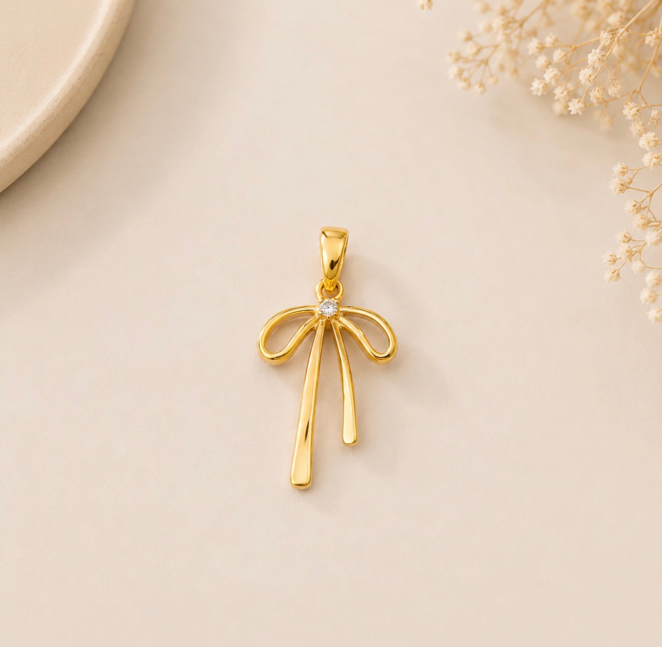 Charm / Dije De Lazo Con Zirconia En El Centro