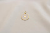 Charm / Dije De Placa Blanco De Corazón