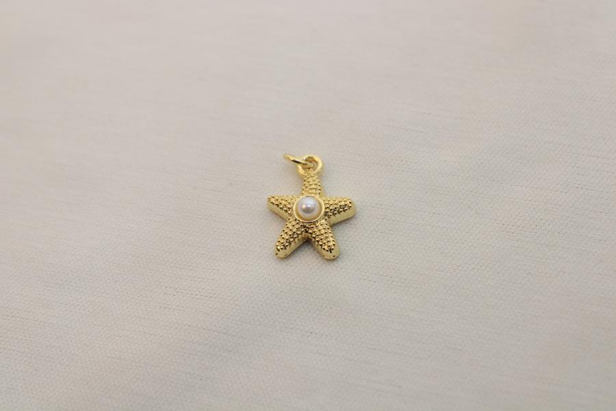 Charm / Dije De Estrella De Mar Con Perla