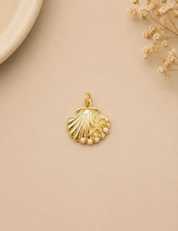 Charm / Dije De Concha Con Perlas