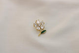 Charm / Dije De Flor Con Zirconia Blanca
