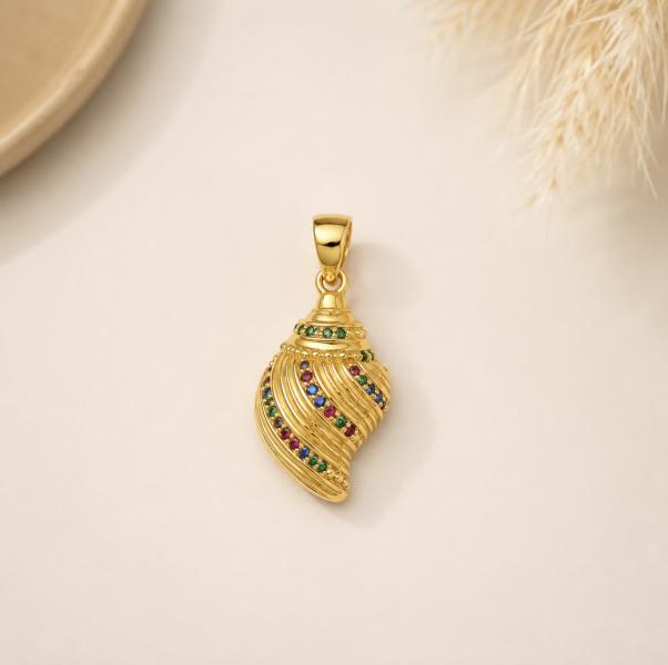 Charm / Dije De Concha Con Zirconia De Colores