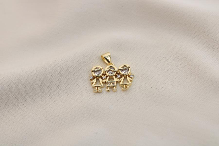 Charm / Dije De 1 Niño Y 2 Niña