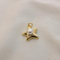 Charm / Dije De Estrella Con Perla En El Centro