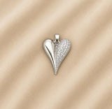Charm / Dije De Corazón Mitad Brillante