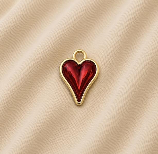 Charm / Dije De Corazón Con Borde
