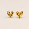 Arete De Corazón Con Relieve