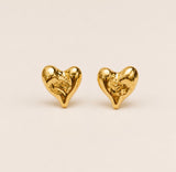 Arete De Corazón Con Relieve