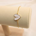 Pulsera Ajustable De Corazón Blanco