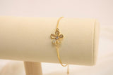 Pulsera Ajustable De Flor Con Brillo