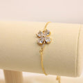 Pulsera Ajustable De Flor Con Zirconia Blanca