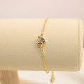 Pulsera Ajustable De Corazón Con Zirconia Blanco