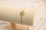 Pulsera Ajustable De Flor Con Brillos