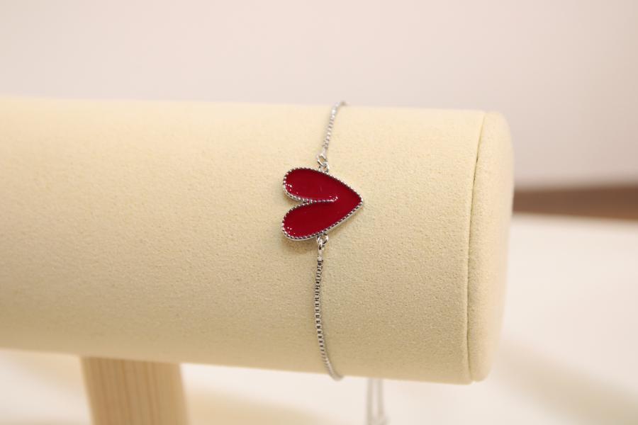 Pulsera Ajustable De Corazón Rojo