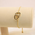 Pulsera Ajustable De Corazón Doble