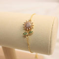 Pulsera Ajustable De Girasol Con Tallo