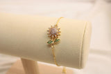 Pulsera Ajustable De Girasol Con Tallo