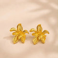 Arete De Flor Texturizado Pequeño