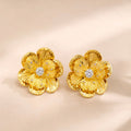 Arete De Flor Con Zirconia