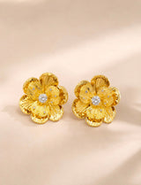 Arete De Flor Con Zirconia
