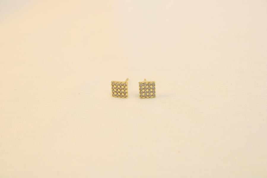 Arete Cuadrado Con Brillo