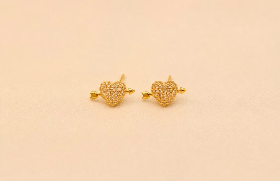 Arete De Corazón Flechado