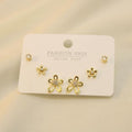 Set 2 Pares De Flor Y Zirconia