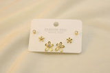 Set 2 Pares De Flor Y Zirconia