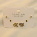 Set De 2 Pares Corazón Y Zirconia