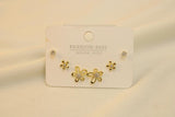 Set De 2 Pares De Flor Y Zirconia